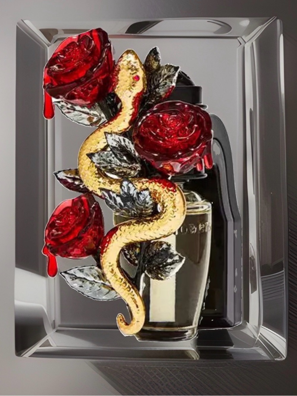 Bath Body Works NWT Gold Snake Dripping Red Roses Wallflower Plug In Whimsygoth